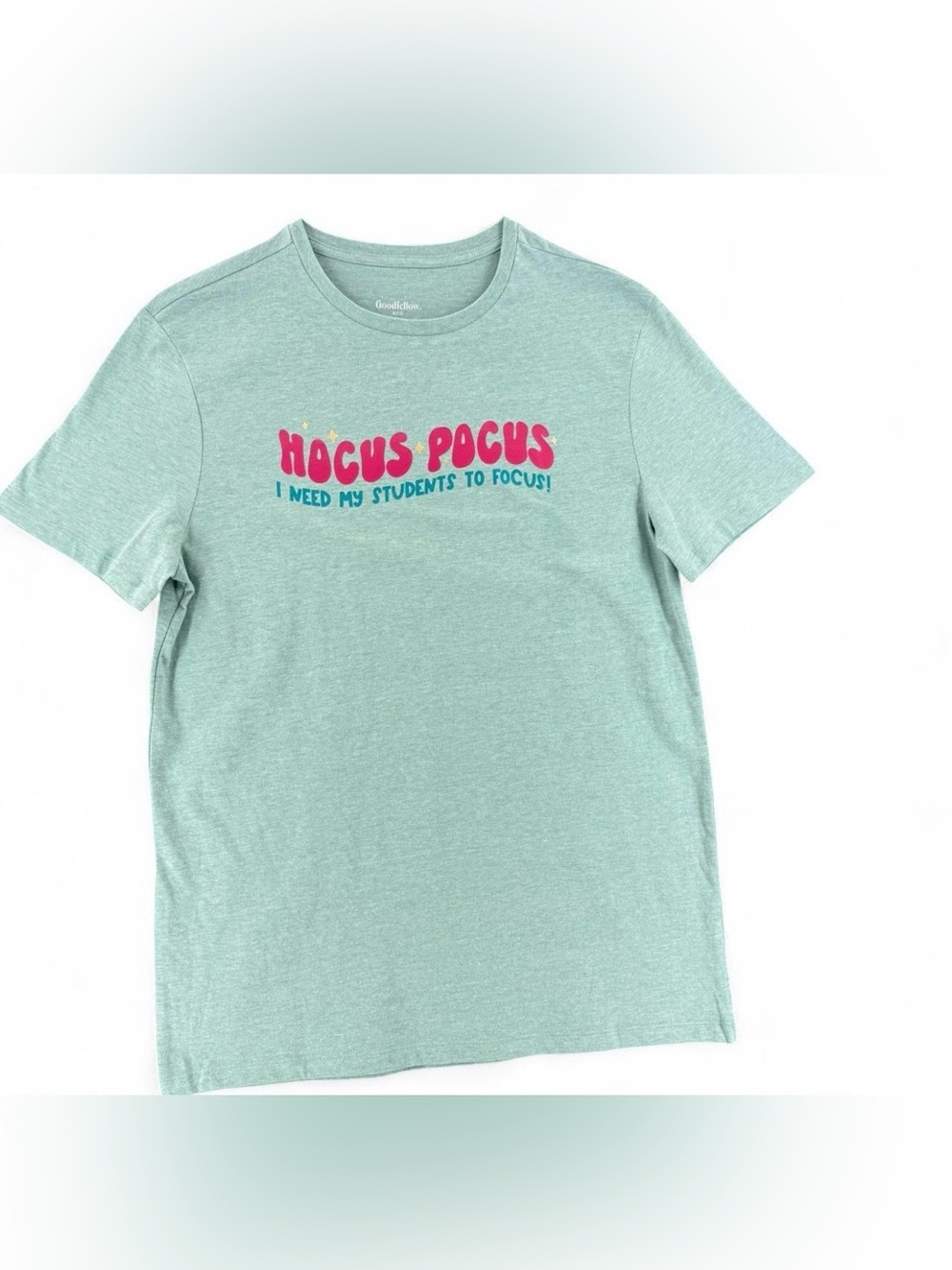 Teacher funny T-Shirt Medium Sage Green Custom HTV Hocus Pocus  Graphic NEW